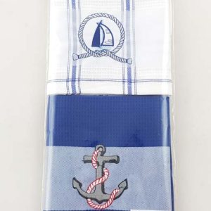 Kökshandduk 2-pack marint tema