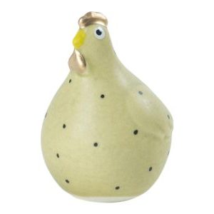 Höna Hulda keramik mörkgul/beige  5 cm