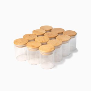 Adeline – Kryddburkar med trälock (12 st.)