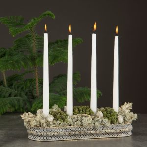 Adventsljusstake guldbrun metall