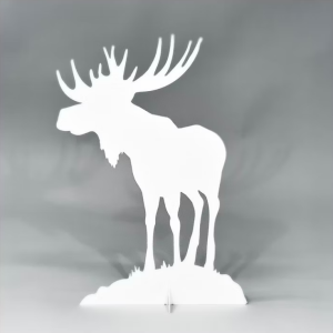 Älg plåt dekoration – Vit H 28 cm