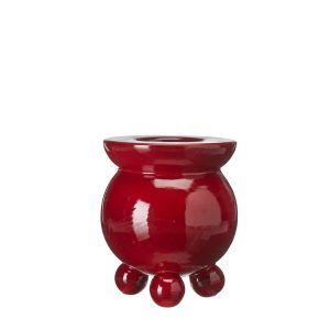Anya ljusstake med kulfötter – Röd