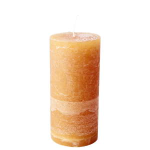 Blockljus ocra / orange 7 x 15 cm