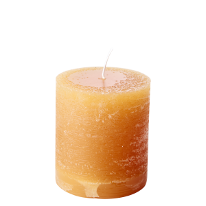 Blockljus ocra / orange 7 x 7,5 cm