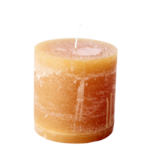 Blockljus ocra / orange 10 x 10 cm