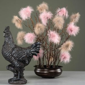 Fjäder pudervippa gammelrosa 12-pack