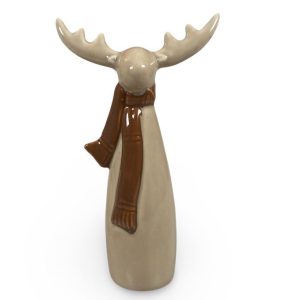 Älg Beige Stengods H 19 cm