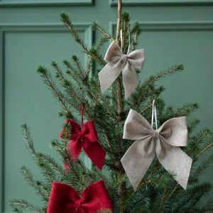 Rosett Hänge / Juldekoration Linne 16 x 20 cm