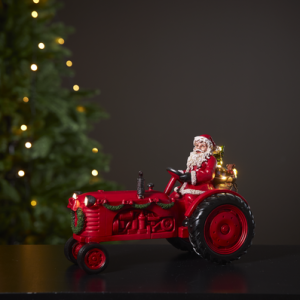 Juldekoration LED tomte i traktor