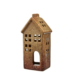 Ljushus / ljuslykta porslin Beigebrun 17 cm