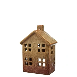 Ljushus / ljuslykta porslin Beigebrun 14 cm