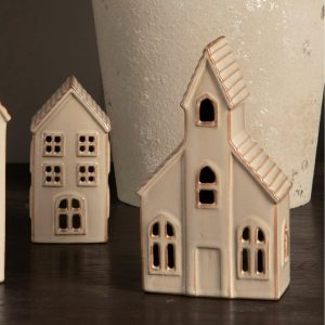 Ljushus – Huslykta Kyrka Beige Keramik med LED belysning