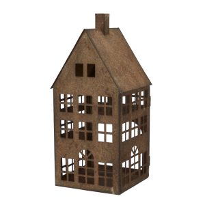 Ljushus / Huslykta rostig metall H 41 cm