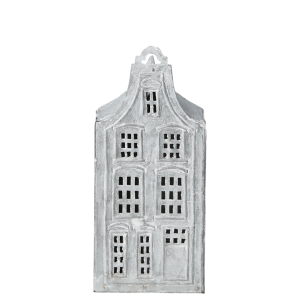 Ljushus / Huslykta / Ljuslykta Grå Vit H 18 cm