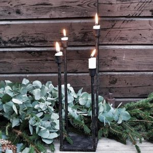 Adventsljusstake / ljusstake svart industri H 40 cm