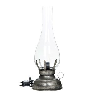 Oljelampa med el – Industrigrå