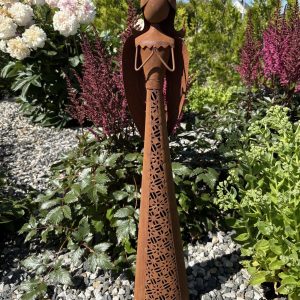 Rostig ängel med marschallhållare 85 cm