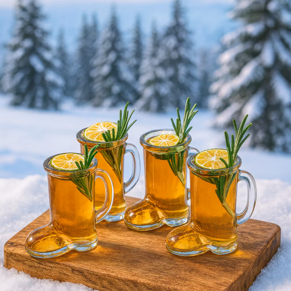 Snapsglas / Glöggglas vinterstövlar 4-pack