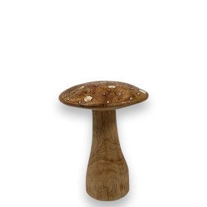 Flugsvamp trä dekoration 8 cm