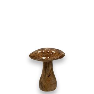 Flugsvamp trä dekoration 6 cm
