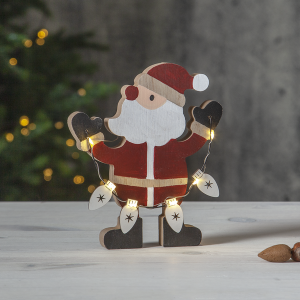 Juldekoration LED tomte H 17 cm